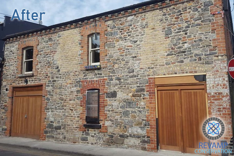 Heritage brickwork and stonework after restoration second view